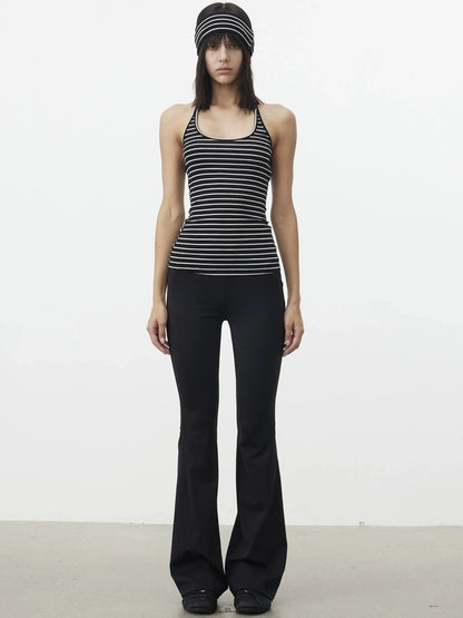 AFTADAWN Striped Halter Top And Oversized Off Shoulder Cover Set T-shirt