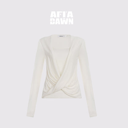AFTADAWN_Striped_Pleated_Crossover_Drape_Neck_Women&