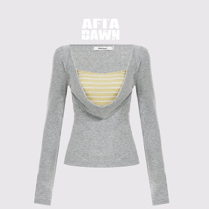 AFTADAWN_Striped_Spliced_Faux_Layered_Drape_Neck_Women&