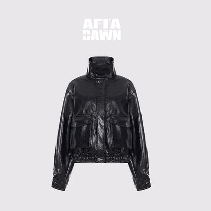 AFTADAWN_Structured_Crackle_Texture_Lapel_Padded_Women&