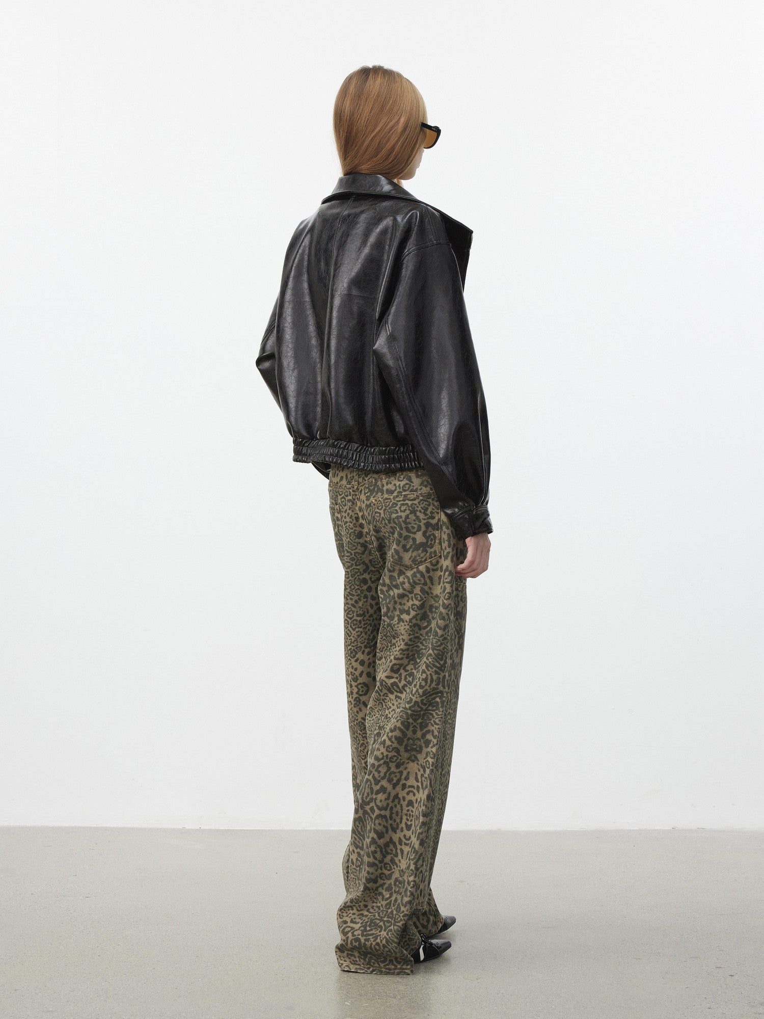 AFTADAWN Structured Crackle Texture Lapel Padded Women&