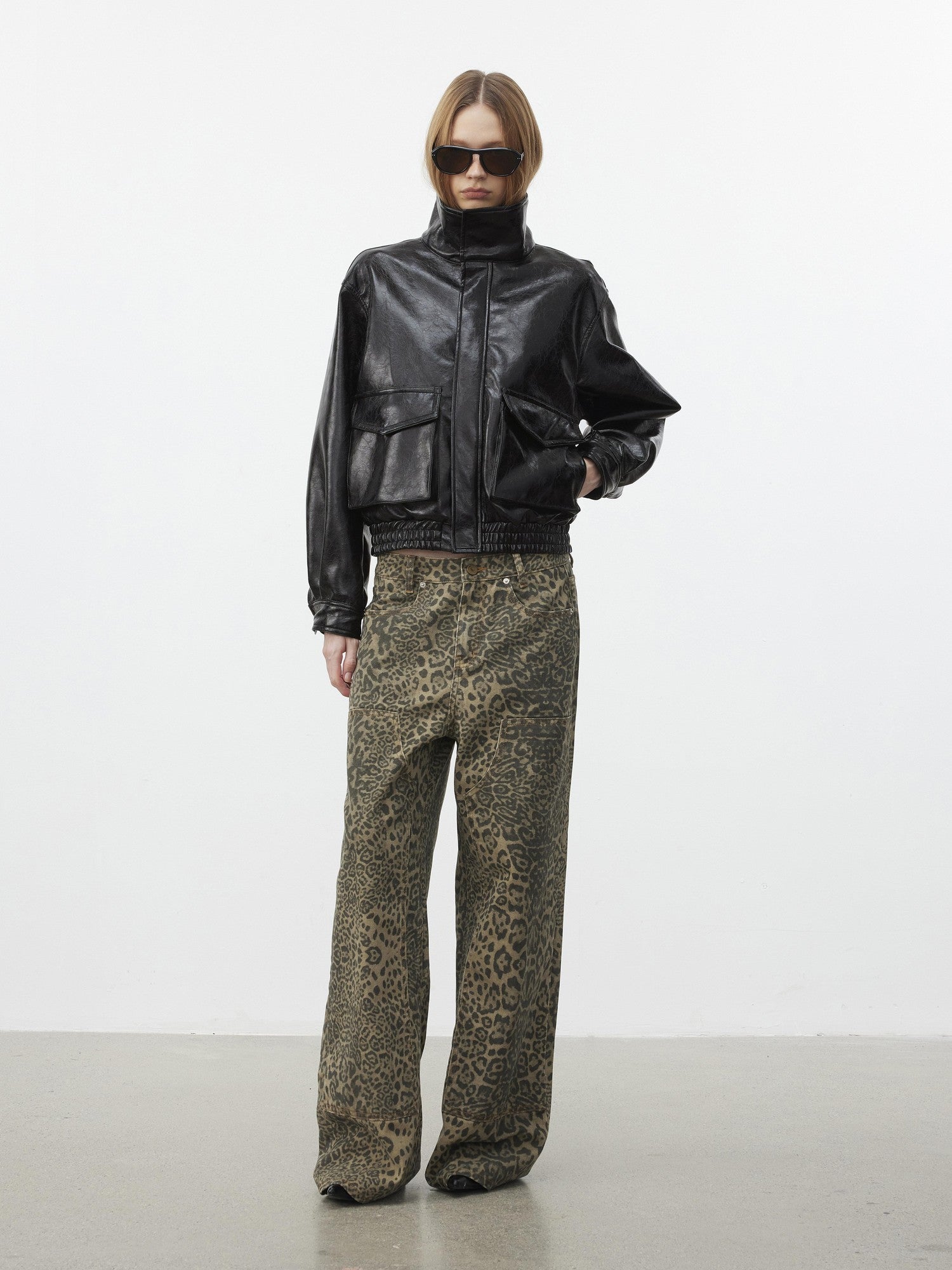AFTADAWN Structured Crackle Texture Lapel Padded Women&