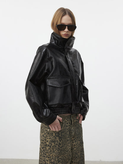 AFTADAWN Structured Crackle Texture Lapel Padded Women&
