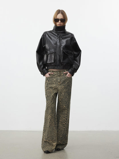 AFTADAWN Structured Crackle Texture Lapel Padded Women&