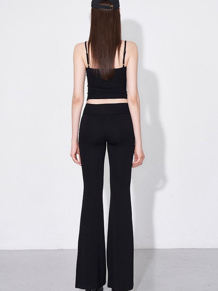 AFTADAWN Studded Cami Micro Flare High Stretch Pants Women&