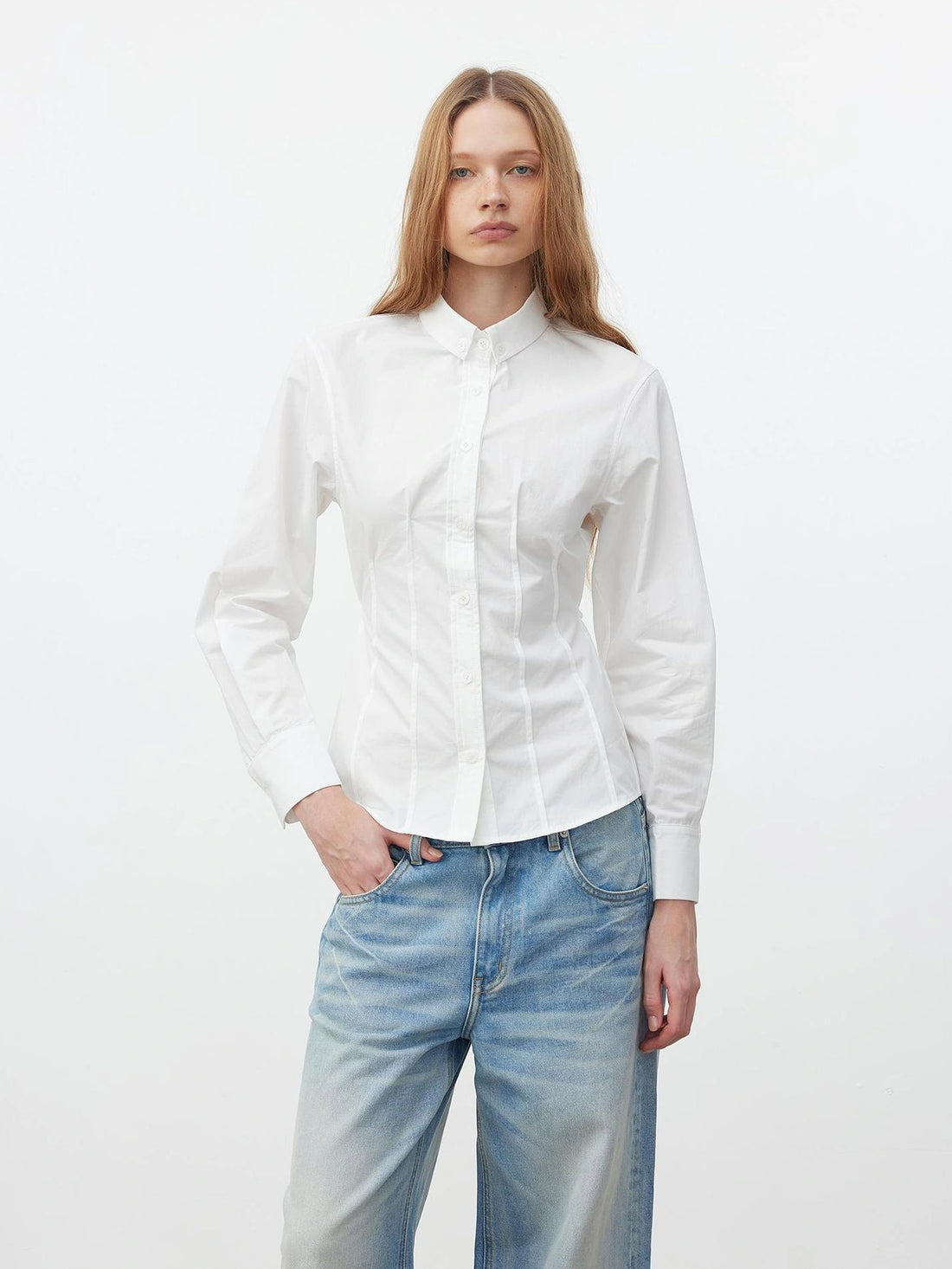 AFTADAWN Tailored A Line Horse Cotton Shirt Shirts