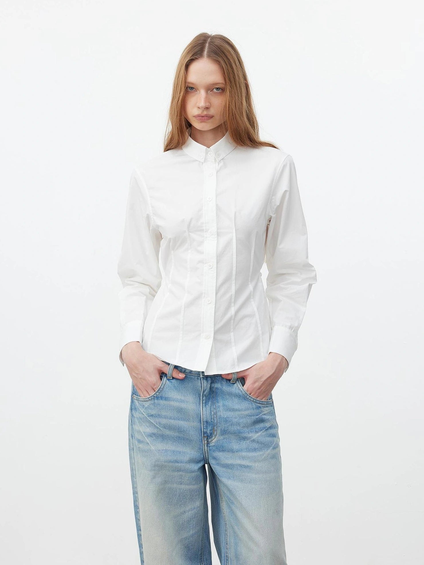 AFTADAWN Tailored A Line Horse Cotton Shirt Shirts