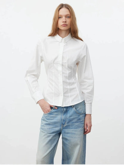 AFTADAWN Tailored A Line Horse Cotton Shirt Shirts