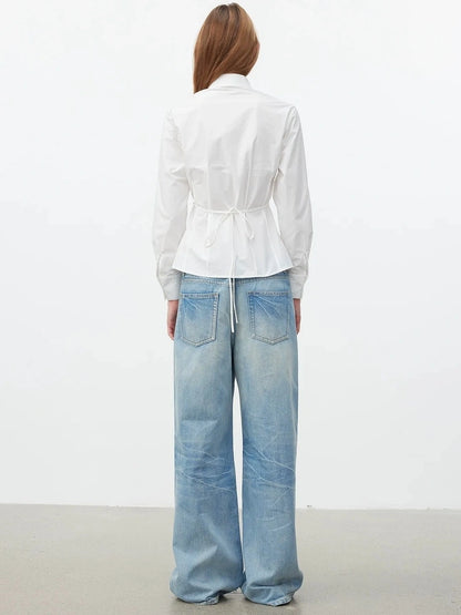 AFTADAWN Tailored A Line Horse Cotton Shirt Shirts