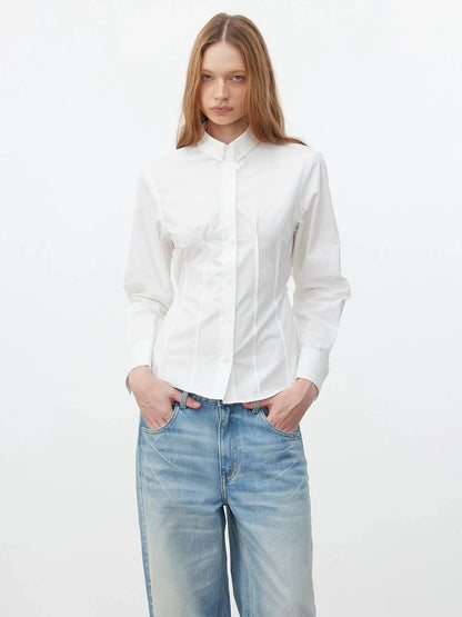 AFTADAWN Tailored A Line Horse Cotton Shirt Shirts