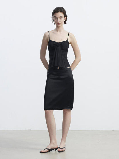 AFTADAWN Textured 3d Rose Pleated V-neck Slim Short Women&
