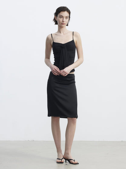 AFTADAWN Textured 3d Rose Pleated V-neck Slim Short Women&