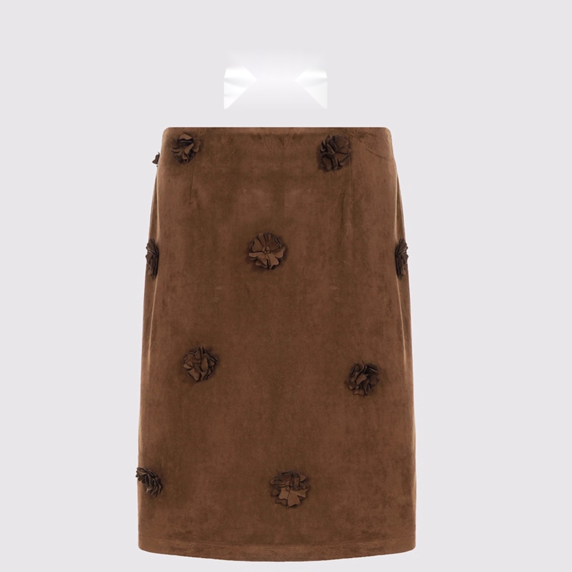 AFTADAWN_Textured_Brown_Floral_Embossed_Midi_Skirt_MISSTT