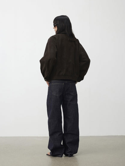 AFTADAWN Textured Distressed Asymmetric Zip Boxy Short Women&
