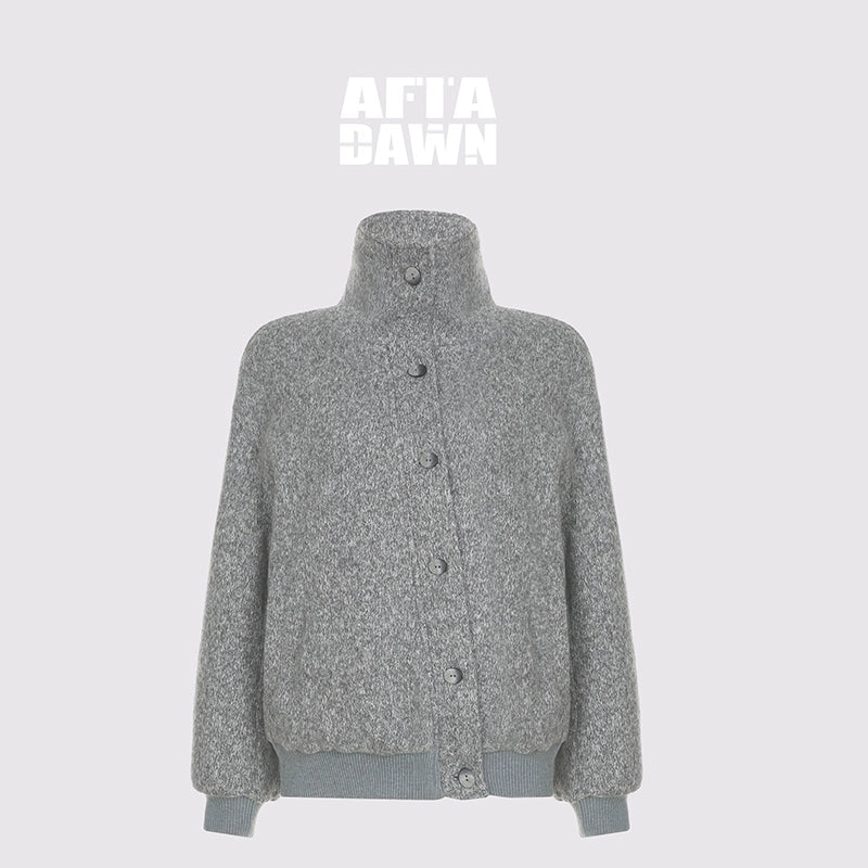 AFTADAWN_Textured_Knit_Button_Placket_Stand_Collar_Padded_Jacket_MISSTT