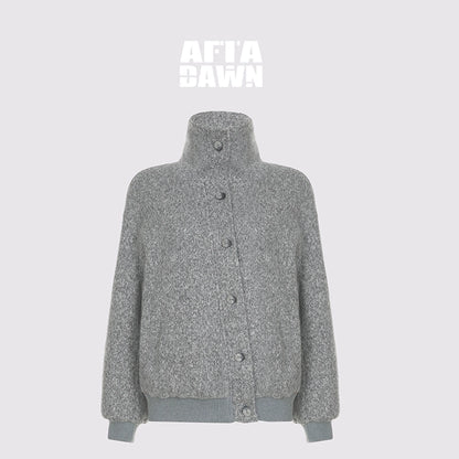 AFTADAWN_Textured_Knit_Button_Placket_Stand_Collar_Padded_Jacket_MISSTT