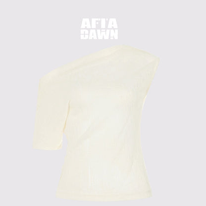 AFTADAWN_Textured_Sheer_Asymmetrical_One_Shoulder_Women&