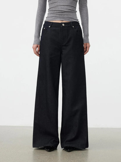 AFTADAWN Textured Side Pleat Embroidered Trousers Pants