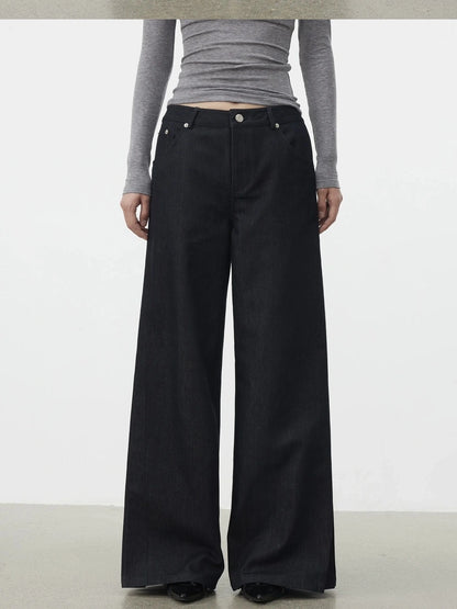 AFTADAWN Textured Side Pleat Embroidered Trousers Pants