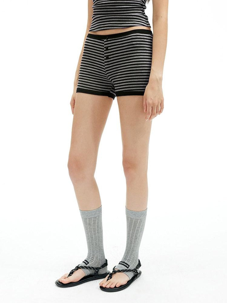 AFTADAWN Textured Striped Backless Racerback Women&