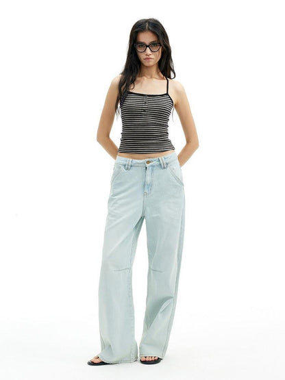 AFTADAWN Textured Striped Backless Racerback Women&