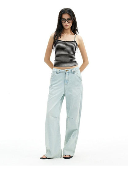 AFTADAWN Textured Striped Backless Racerback Women&
