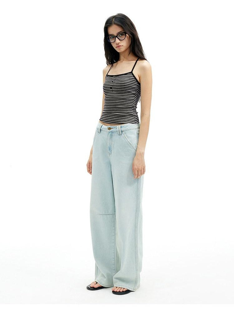 AFTADAWN Textured Striped Backless Racerback Women&