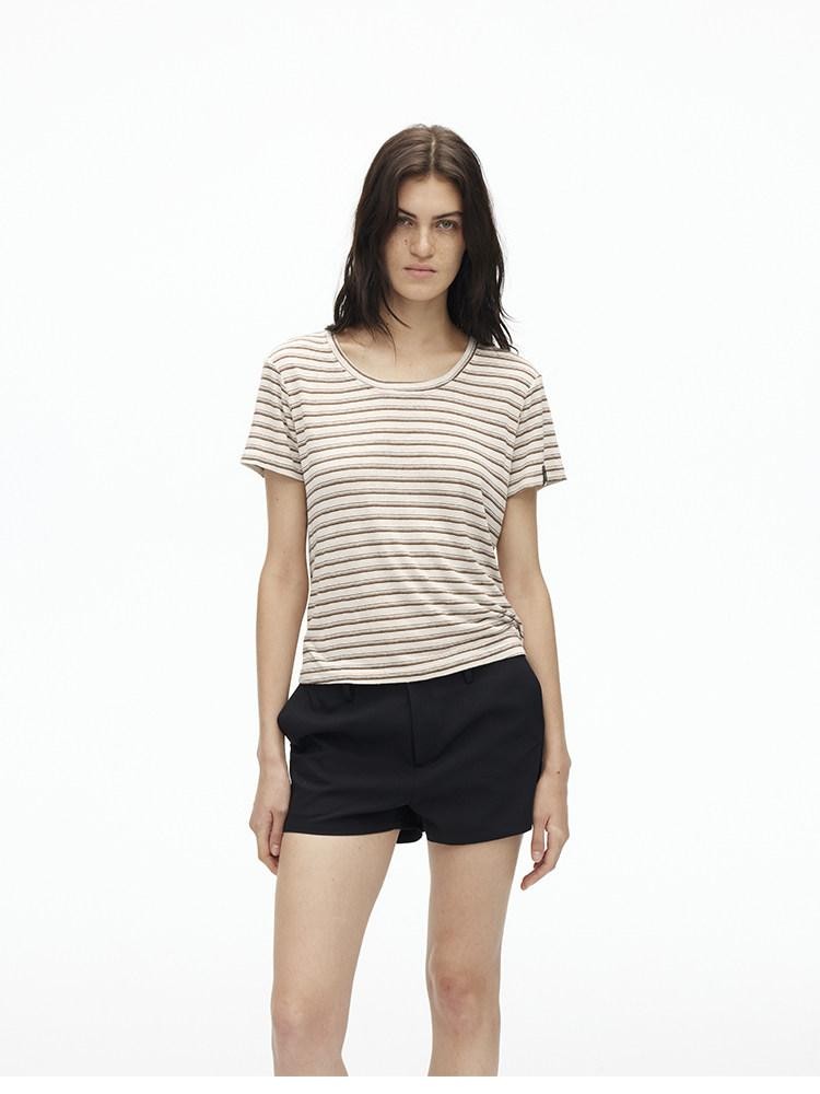 AFTADAWN Textured Striped Print Loose Fit Women&