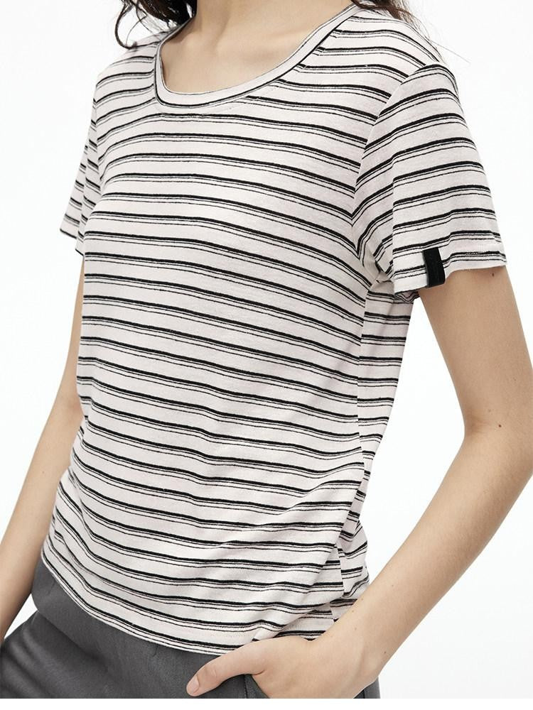 AFTADAWN Textured Striped Print Loose Fit Women&