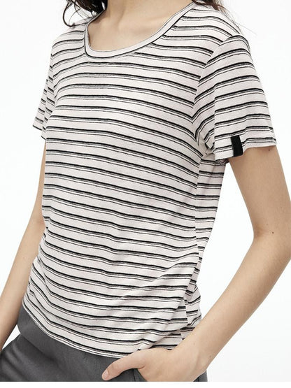 AFTADAWN Textured Striped Print Loose Fit Women&