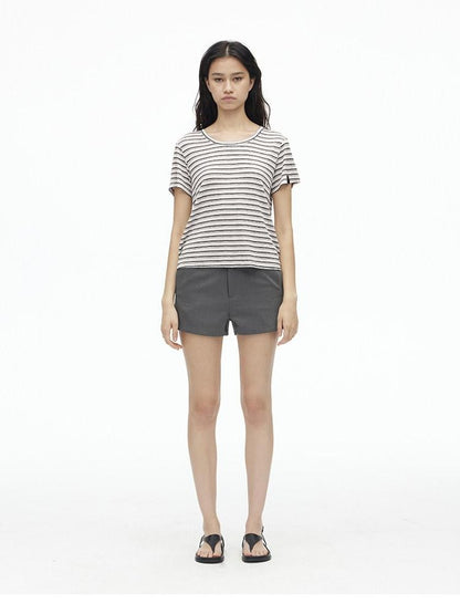 AFTADAWN Textured Striped Print Loose Fit Women&