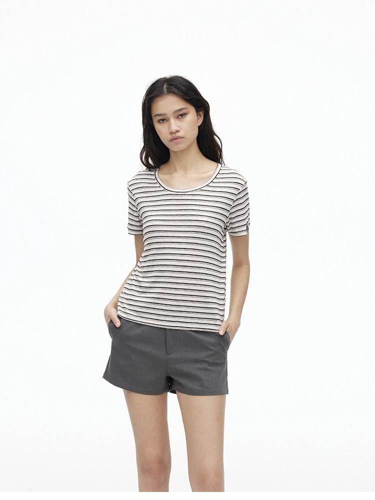 AFTADAWN Textured Striped Print Loose Fit Women&