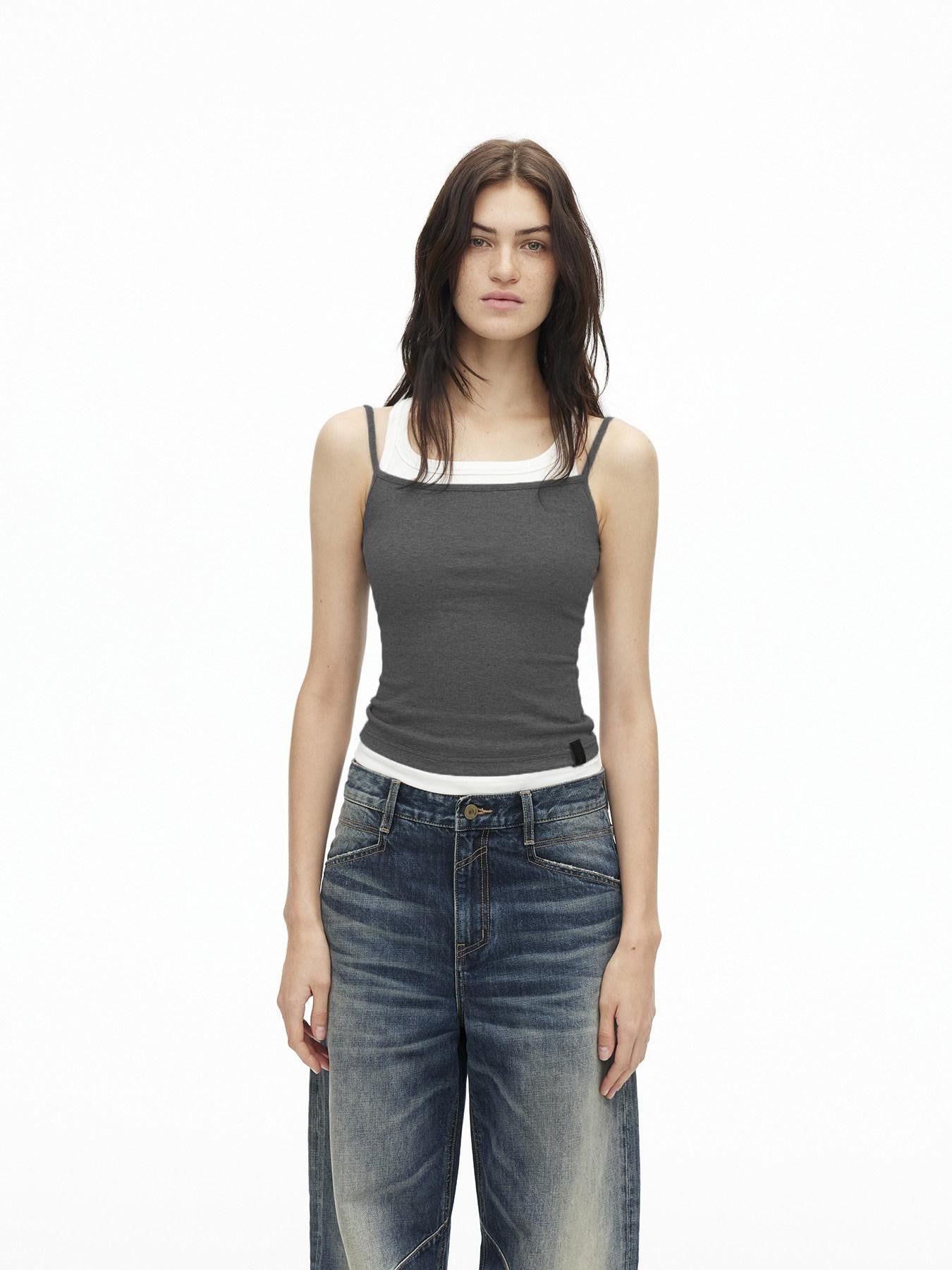 AFTADAWN Three Color Colorblock Layered Two Piece Women&