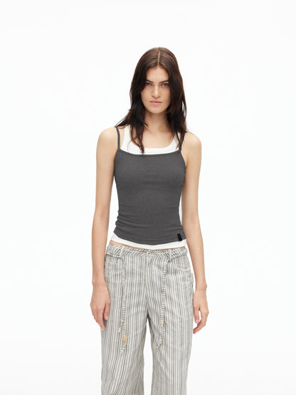AFTADAWN Three Color Colorblock Layered Two Piece Women&
