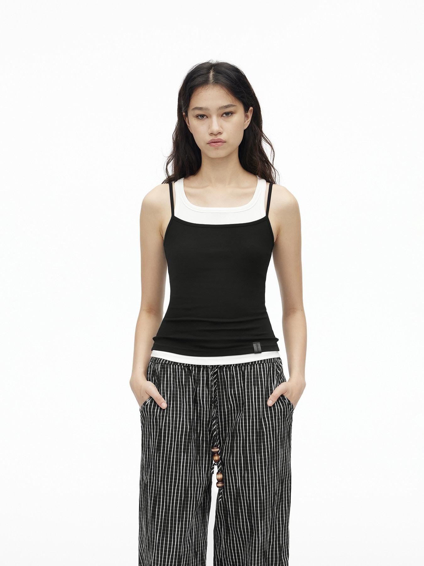 AFTADAWN Three Color Colorblock Layered Two Piece Women&