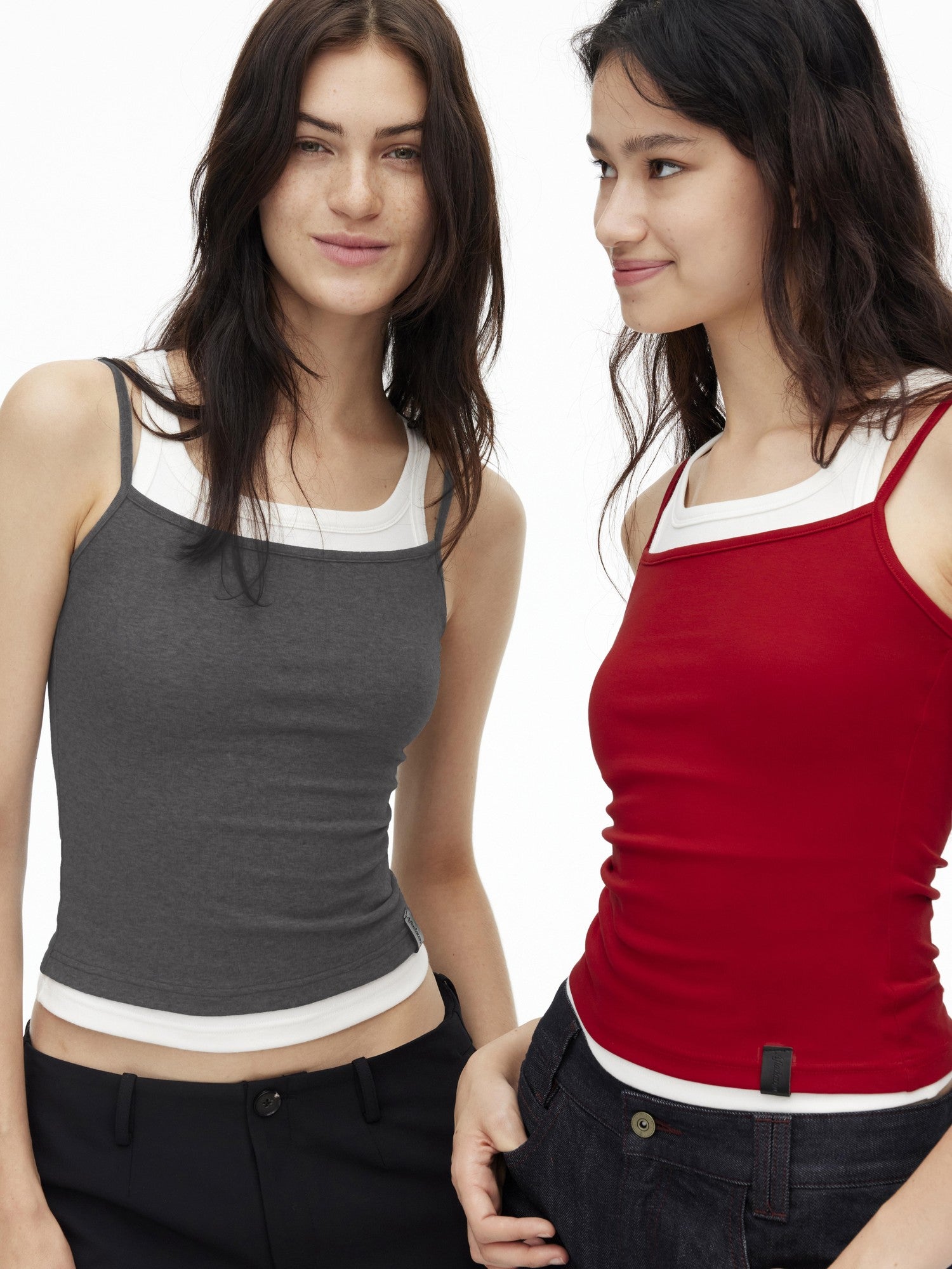 AFTADAWN Three Color Colorblock Layered Two Piece Women&