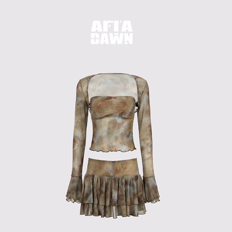 AFTADAWN_Tie_Dye_Sheer_Mesh_Top_Flounced_Hem_Skirt_Set_MISSTT