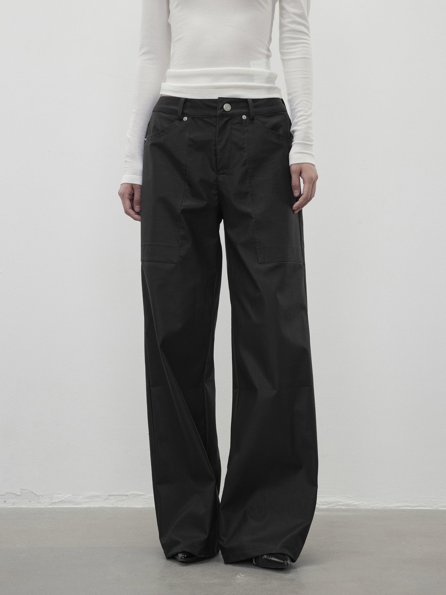 AFTADAWN Twill Texture Pocketed Zipper Relaxed Women&