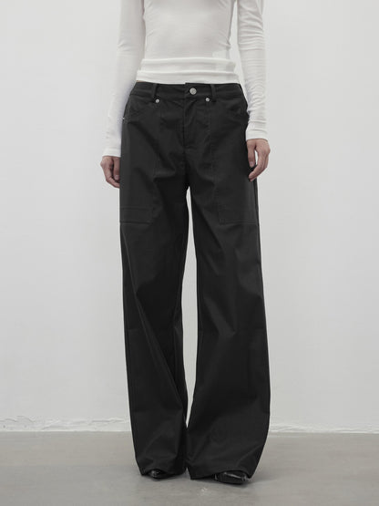 AFTADAWN Twill Texture Pocketed Zipper Relaxed Women&