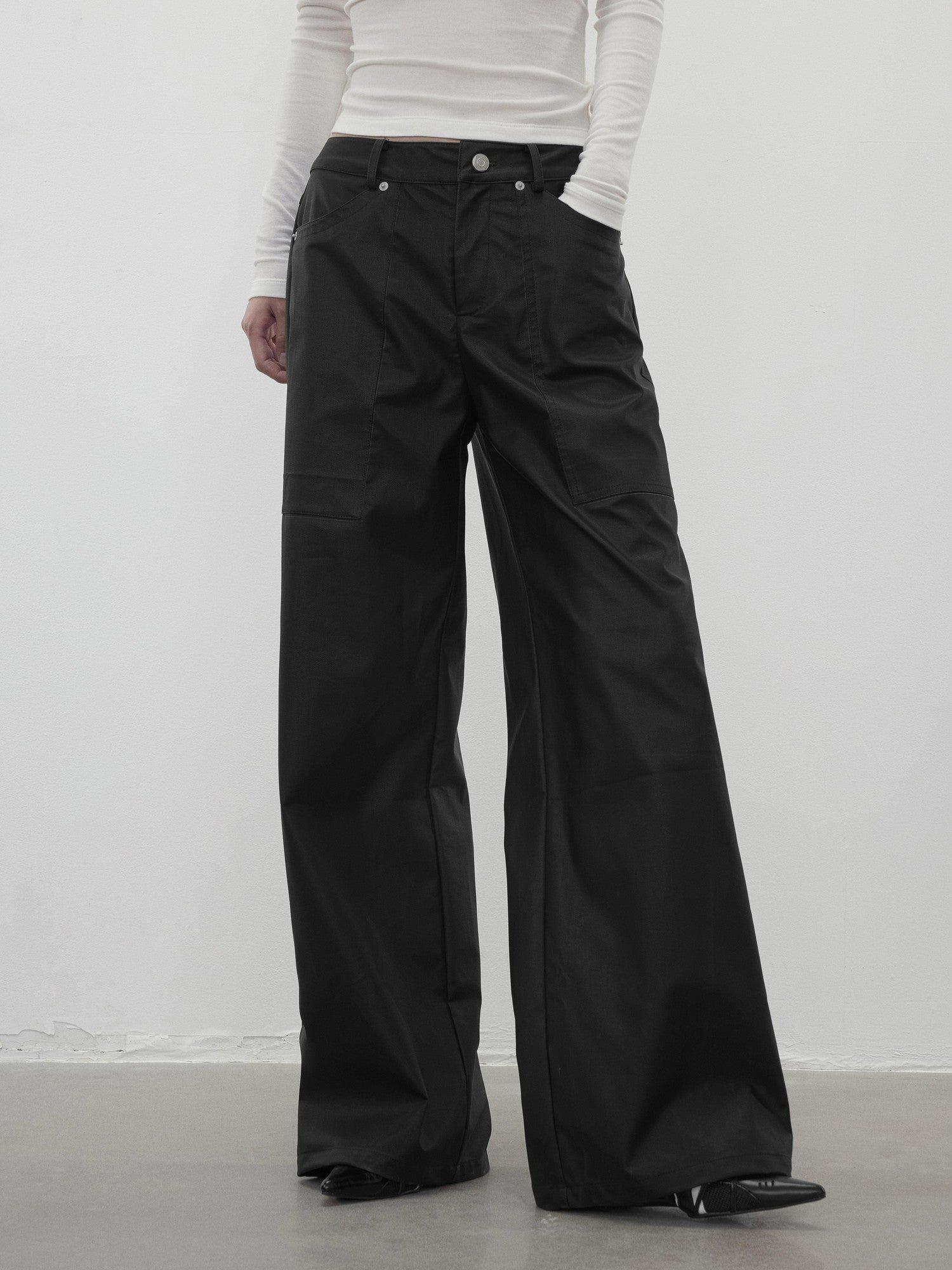 AFTADAWN Twill Texture Pocketed Zipper Relaxed Women&