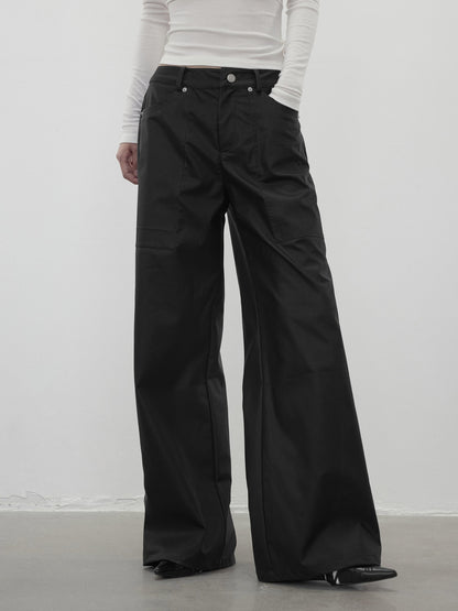 AFTADAWN Twill Texture Pocketed Zipper Relaxed Women&