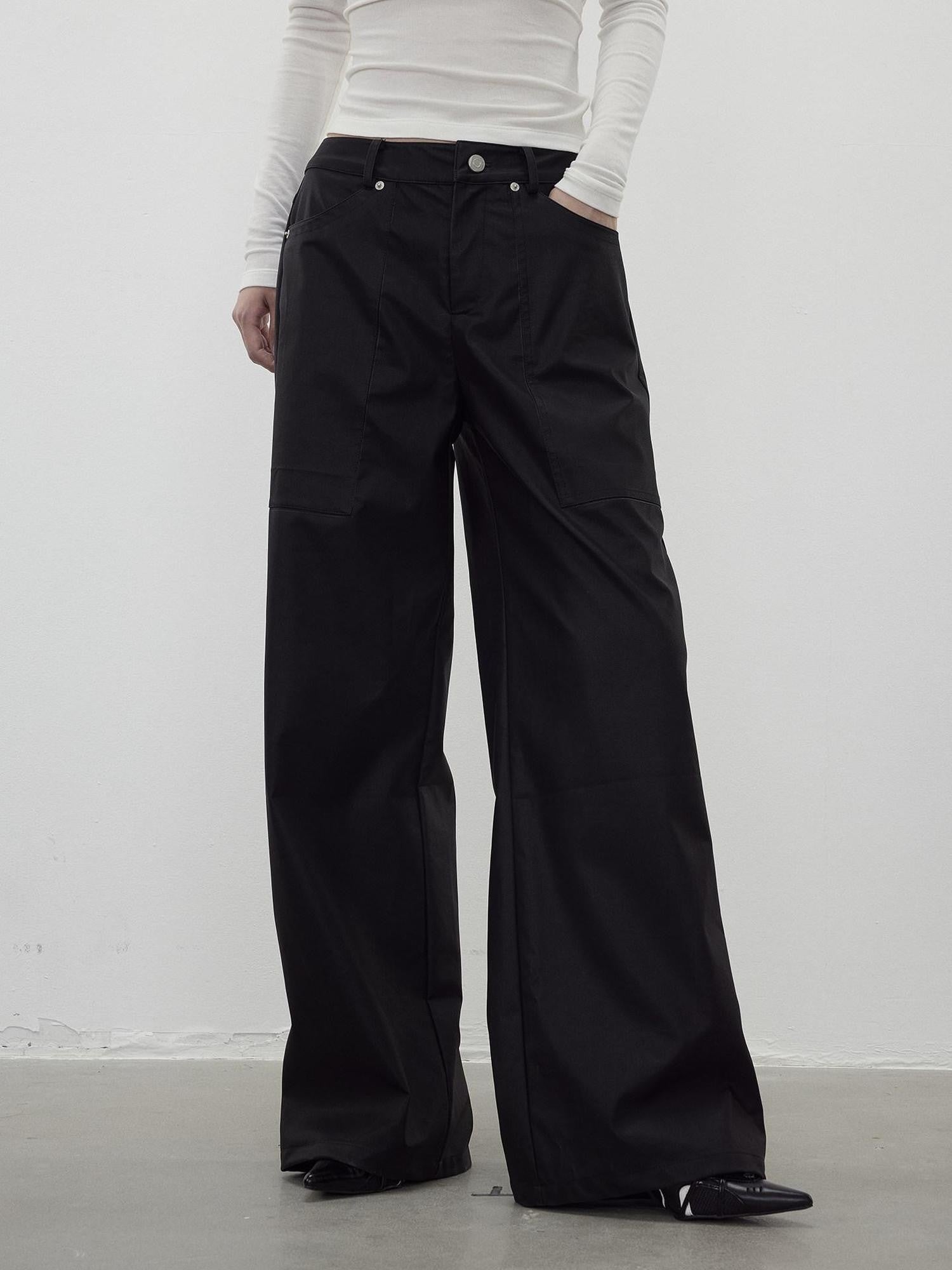 AFTADAWN Twill Texture Pocketed Zipper Relaxed Women&