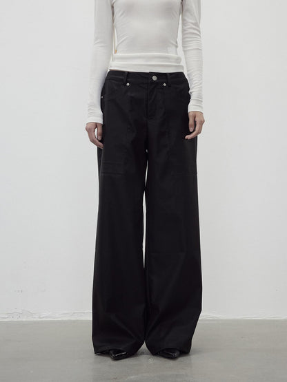 AFTADAWN Twill Texture Pocketed Zipper Relaxed Women&