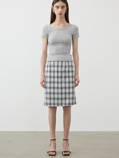 AFTADAWN Two In One Modal Tencel Layered Neck Slim Tee