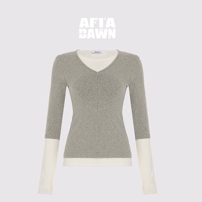 AFTADAWN_Two_Piece_Layered_V-neck_Zip_Front_Tee_MISSTT