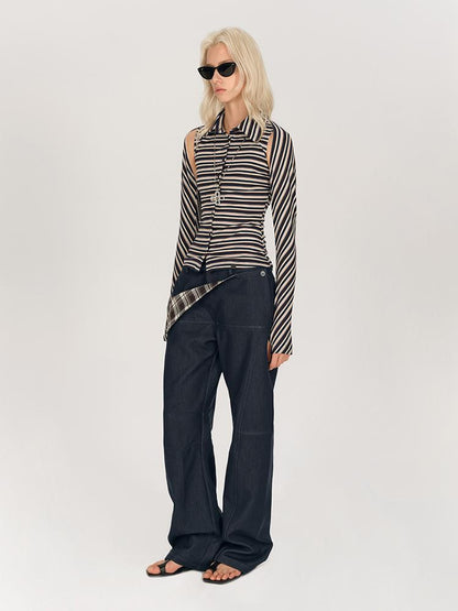 AFTADAWN Two Way Striped Lyocell Tee