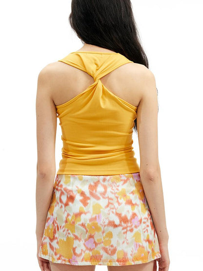 AFTADAWN U Back Twist Knot Tank Top