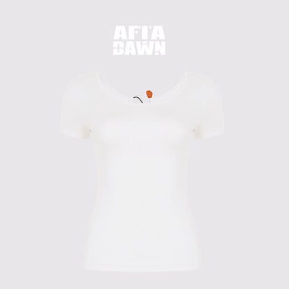 AFTADAWN_U_Neck_Lace_Up_Back_Short_Sleeve_Top_MISSTT