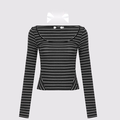 AFTADAWN_U_Neck_Slim_Fit_Striped_Tencel_Top_MISSTT