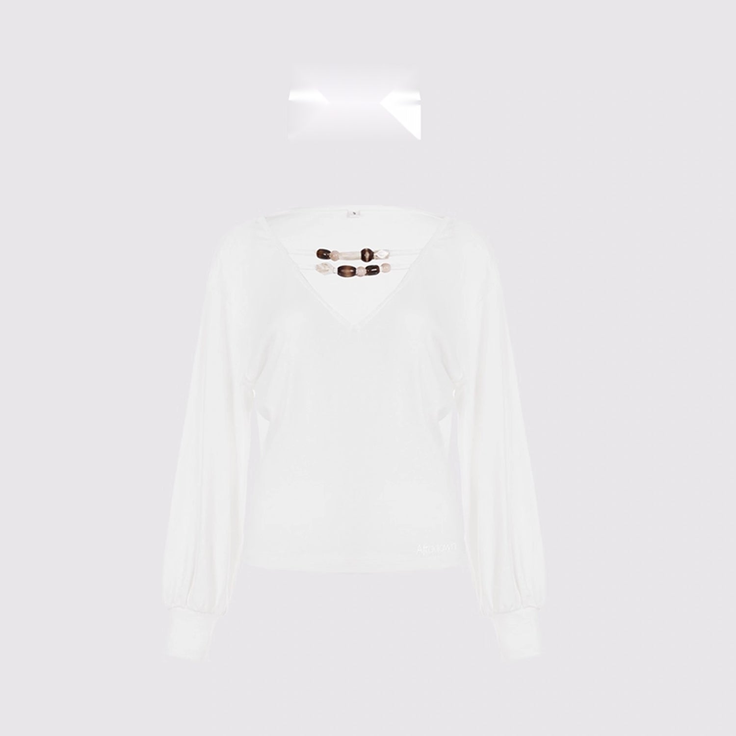 AFTADAWN_V-Neck_Beaded_Lantern_Sleeve_Crop_Top_MISSTT